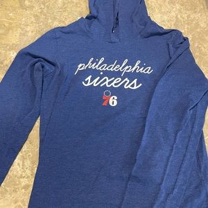 Women’s ‘47 Brand Size Small Philadelphia 76ers Pullover Hoodie Royal Blue